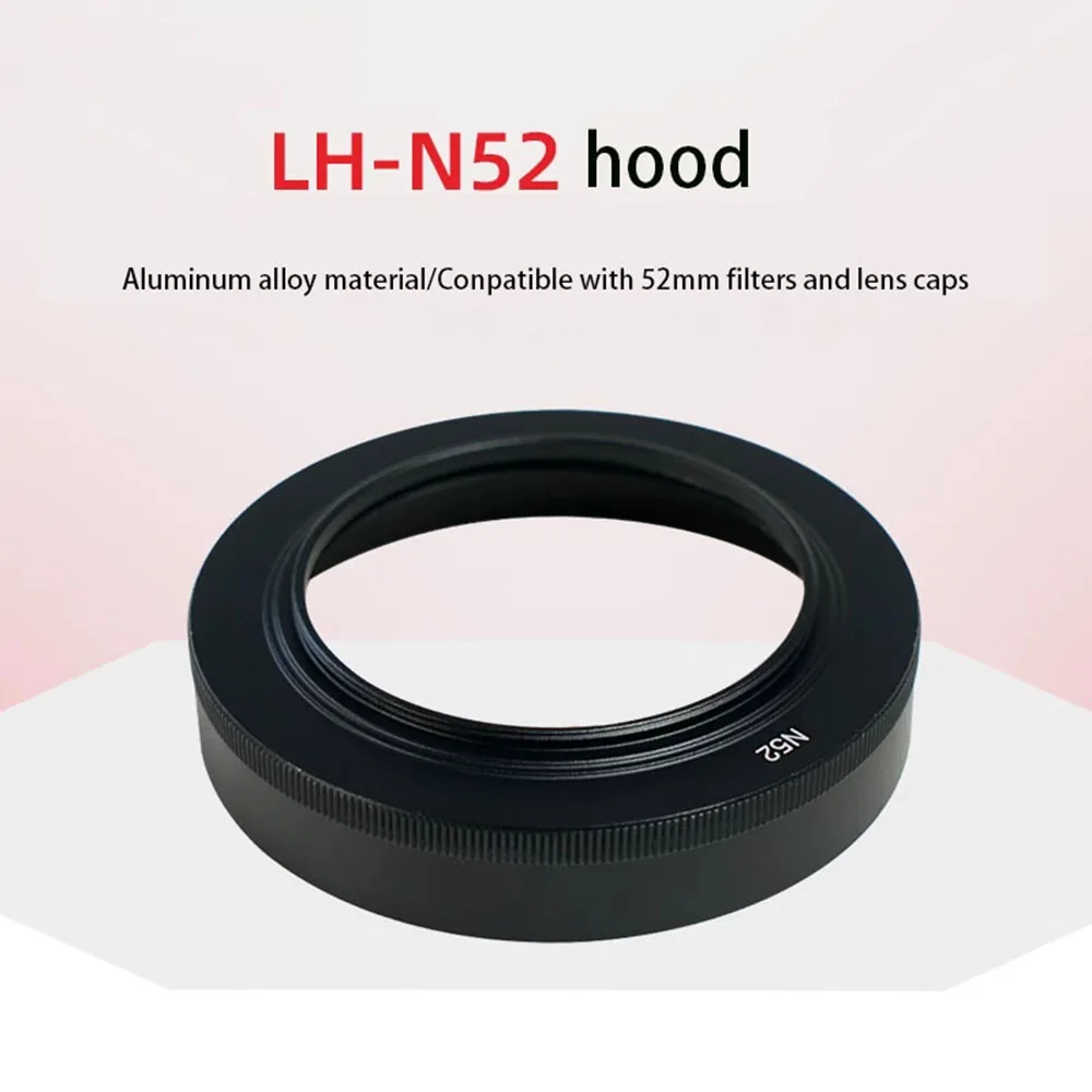 For Nikon Z 28mm f/2.8 , Z 40mm f/2 Lens etc. HF-52 N52 52mm Screw-in Metal Lens Hood 52mm filter thread