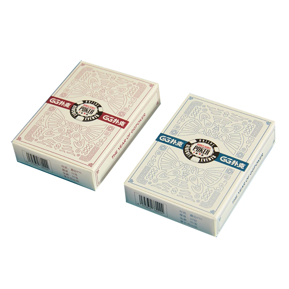 Cartes en plastique Texas Hold'em Poker Cartes larges conviviale rées avec de grands caractères Cartes de qualité imperméables (poker WSOP-GG)