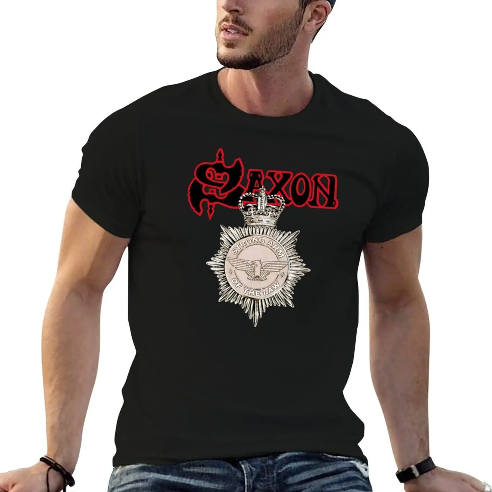 Saxon: Strong Arm Of The Law T-Shirt t shirts for man pack cotton man t shirt luxury T-Shirt