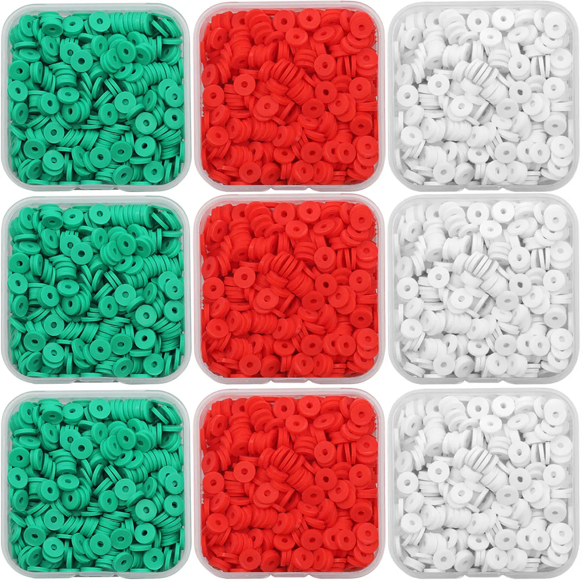 500Pcs 6MM Polymer clay Spacer Loose Beads DIY Kit Box Christmas Models For Making Women Bracelet Necklace Jewelry Accessories