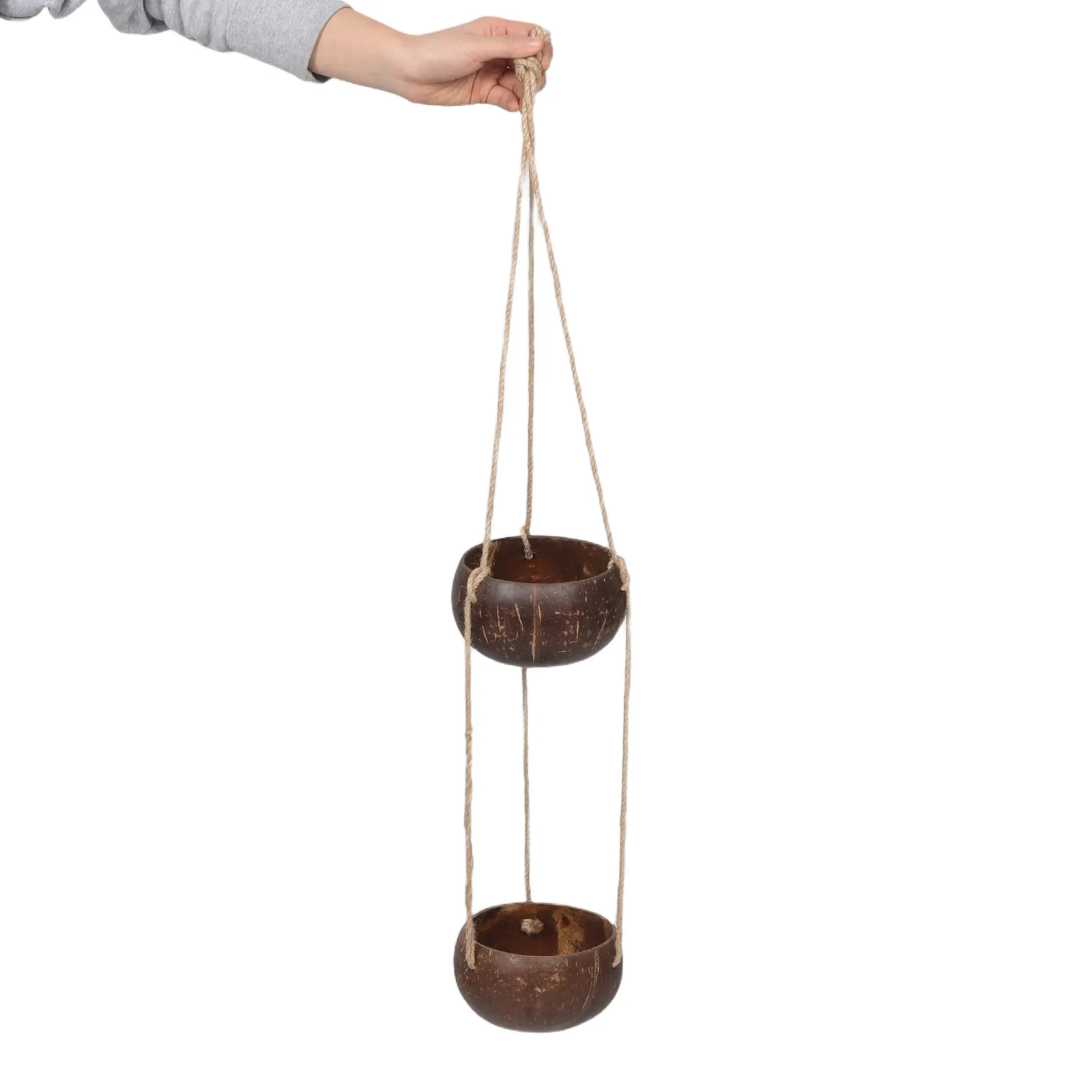 

Coconut Shell Hanging Planter Natural Decor Outdoor Indoor Plant Pot Eco Friendly Succulent Holder