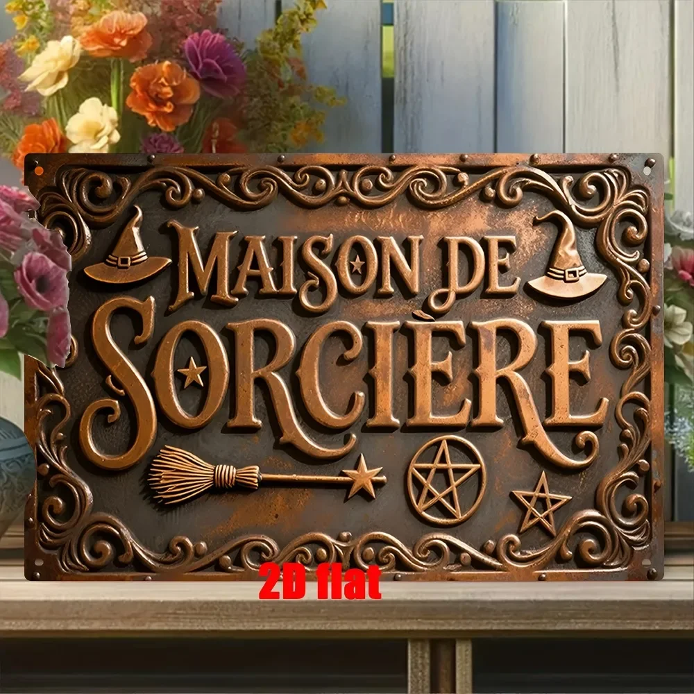 CIFbuy French Witch Aluminum Wall Art Waterproof Durable Home Living Room Decor