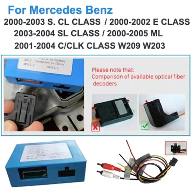 

Car Stereo Radio Optical Fiber Decoder Box for Mercedes Benz CLS E CLASS W211 ML GL SLK W164 R CLASS W251 R300 Porsche Cayenne