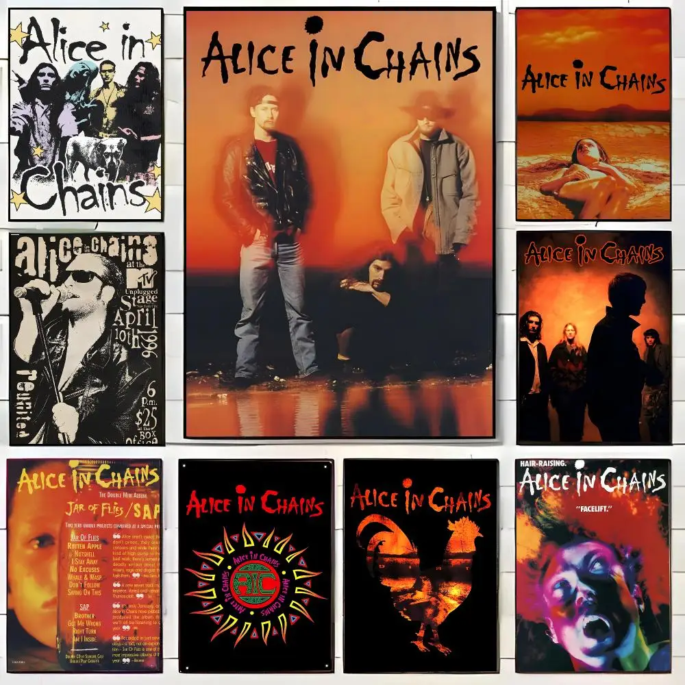 Alice In Chains Poster HD Self-Adhesive Wall Decals For Living Room & Bedroom Home Decor Gift