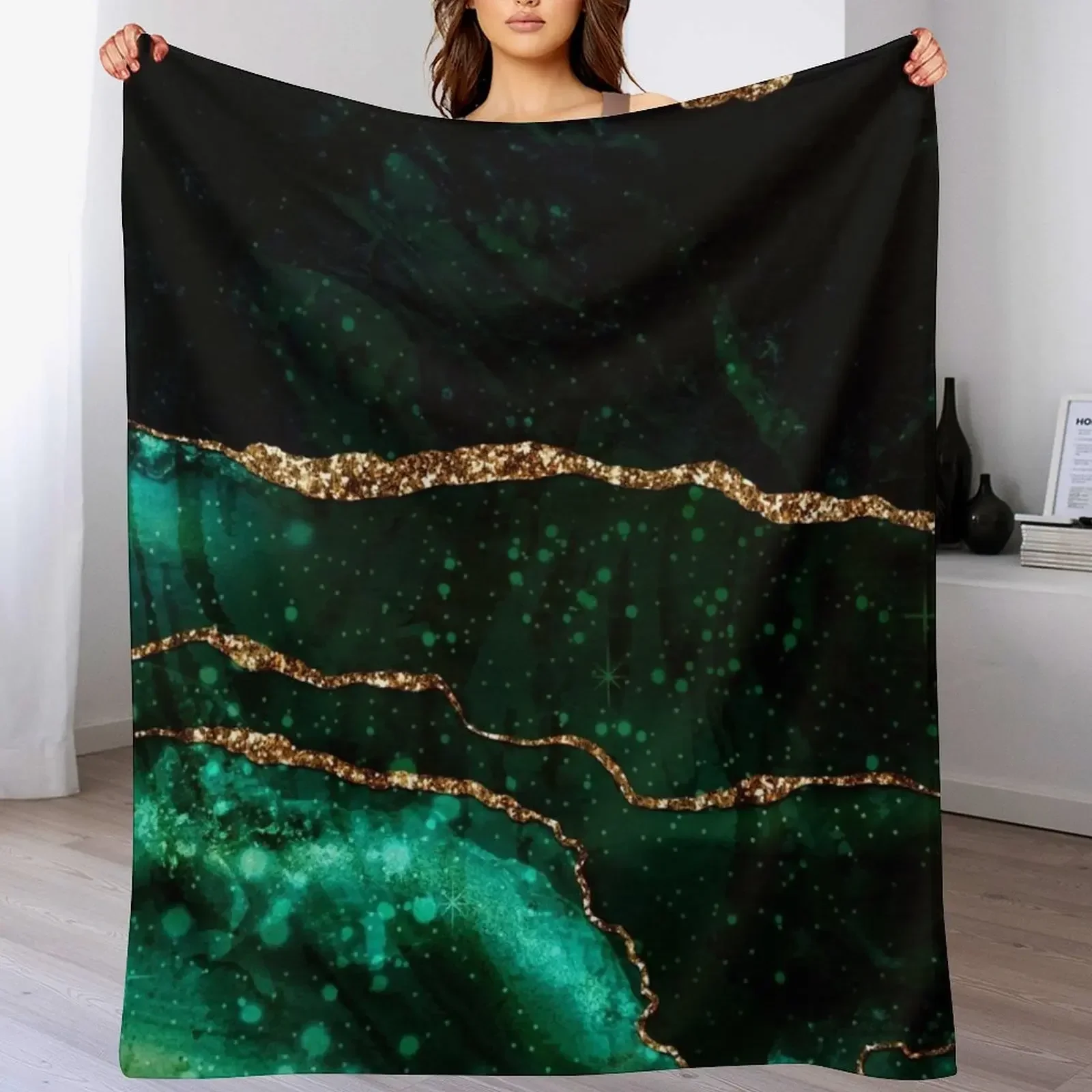 

green texture Throw Blanket decorative Soft Plaid Blankets
