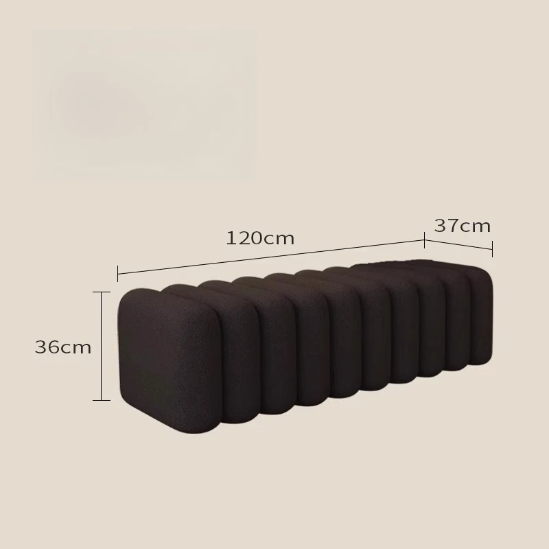 Moderne kunststijl Fuzzy Texture Cilindrische modulaire bankkruk voor woonkamer garderobe decor