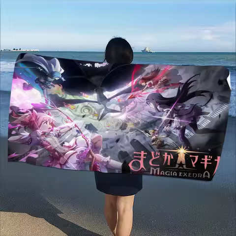 Anime Puella Magi Madoka Magica Y Towel Home Water Uptake Bath Soft Cotton Fibre Sand Swim Quick-Dry Hotel Motion