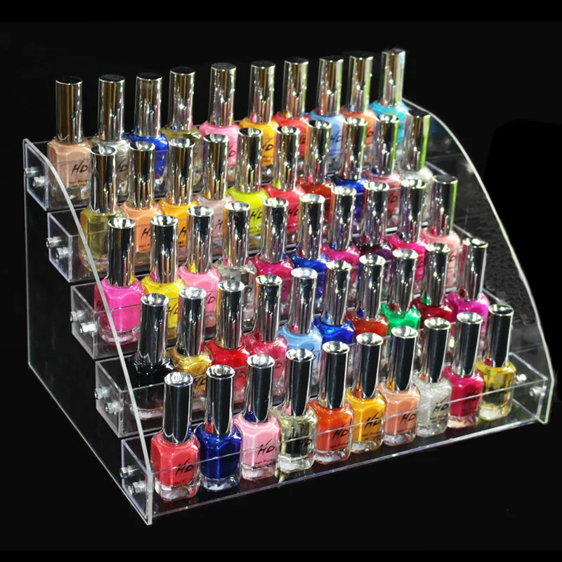 Perfume Storage Display Shelf Acrylic Step Clear Shelf Cosmetic Eye Shadow Nail Polish Desktop Organizer Toy Home Organizer