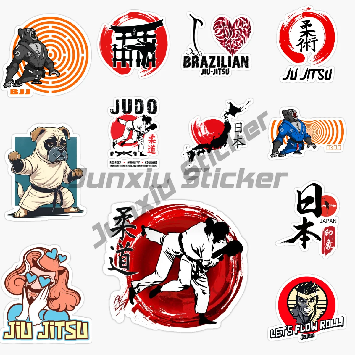 

Judo Jujitsu Car Stickers, Vinyl Self-adhesive Decorative Stickers, Car Accessories Suitable for Motorcycle Decals