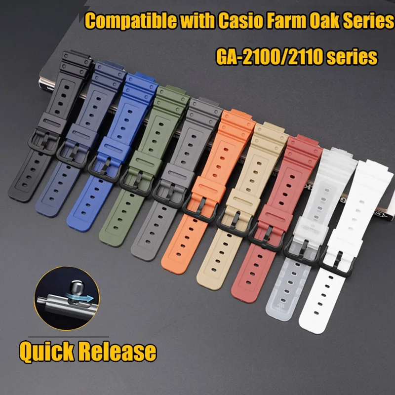 ga2100 Watch Band for Casio G-SHOCK GA-2100 2110 Series Colorful Rubber Strap Men Quick Release Resin Wrist Bracelet Accessories