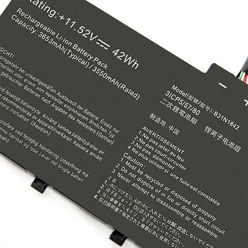 11.52V 3653mAh B31N1842 untuk 15 F513EP | K513E | KM513UA untuk ASUS M513IA | S513EA | S531F | S533UA VivoBook X513EA | X531FA