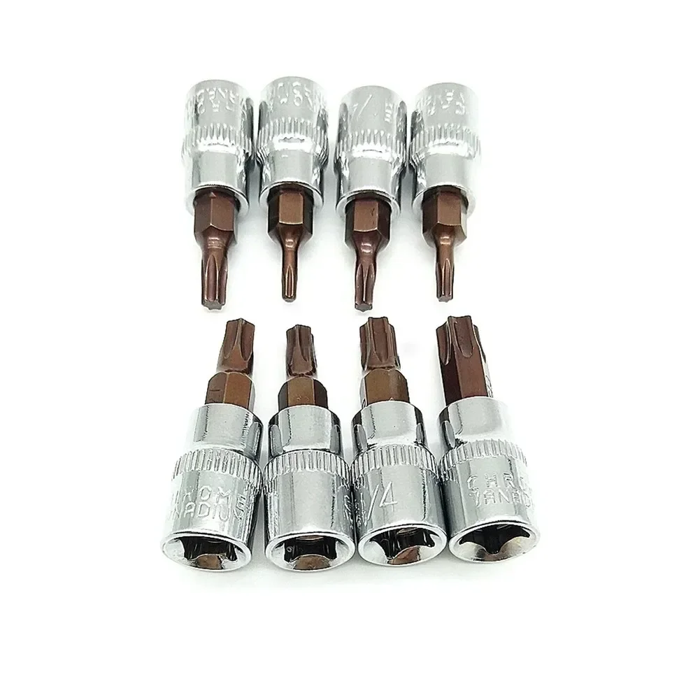 1pc Torx Screwdriver Bit 1/4 Inch Drive Socket Ratchet Socket Wrench Adapter Hand Tools T8 T10 T15 T20 T25 T27 T30 T40