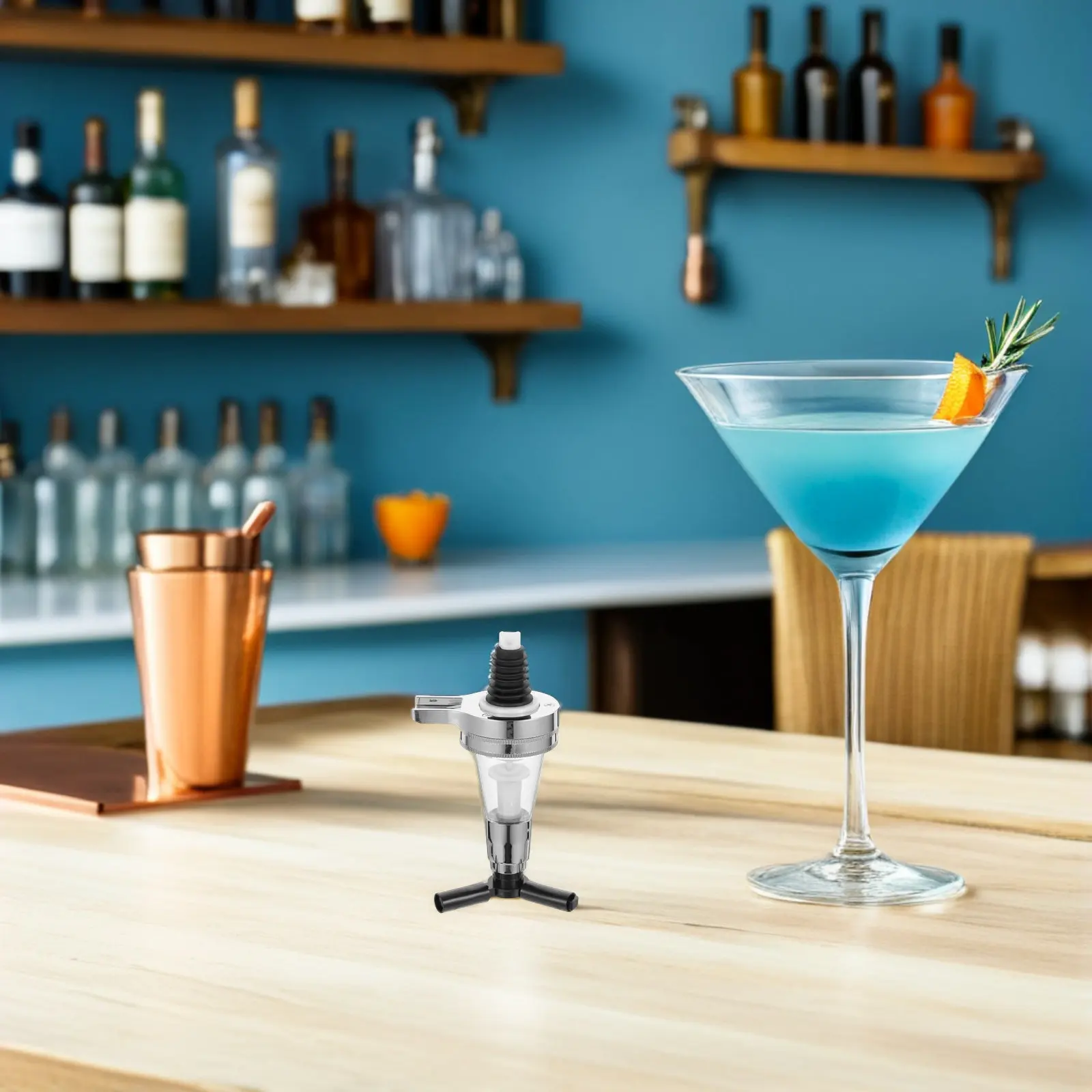 Wall Mounted Bar Butler Spirit Dispenser Stainless Steel Precise Shot Measure Bracket Spring Loaded Drink Dispenser Home