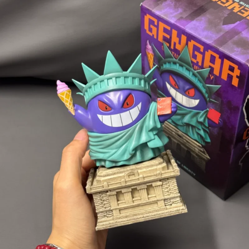 Figurka akcji Pokemon Gengar 14 cm / 5,51 cala, figurka Cosplay Statua Wolności, model z PVC, kolekcjonerska dekoracja, zabawki, prezenty na zamówienie.