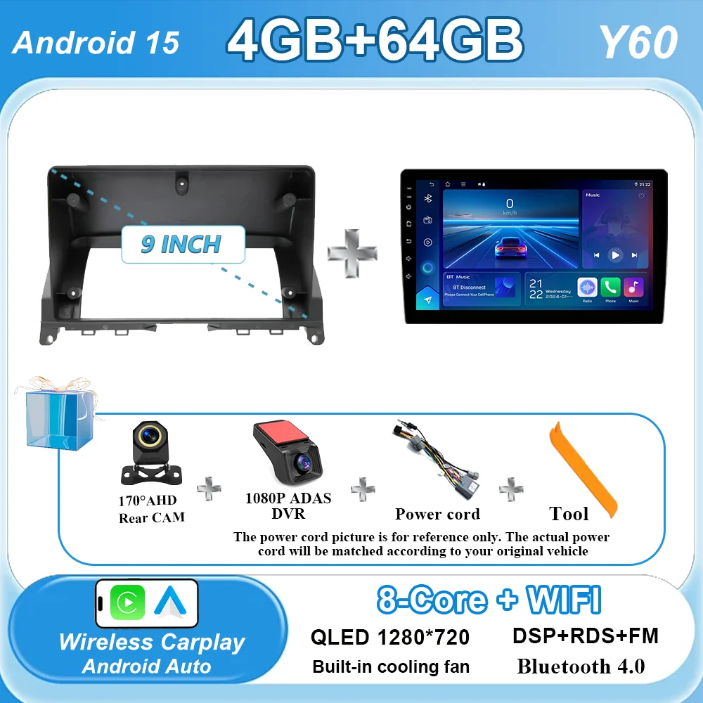 Android 15 Voor Mercedes Benz C Klasse 3 C220 C180 W204 S204 2006-2011 Auto Multimedia Video Player Radio stereo GPS Auto play Auto
