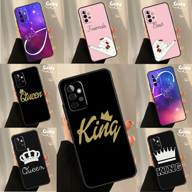 BFF Best Friend Forever King Queen Case For Samsung Galaxy S26 Ultra S25 Ultra S24 S23 S22 S21 Plus S10 S20 S25 FE Cover Coque