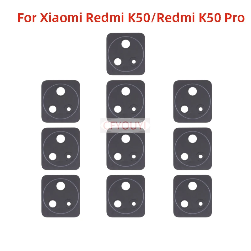 1-10PCS/LOT New Rear Back Camera Glass Lens For Xiaomi Redmi K50 / Redmi K50 Pro Rear Camera Lens with Adhesive Sticker