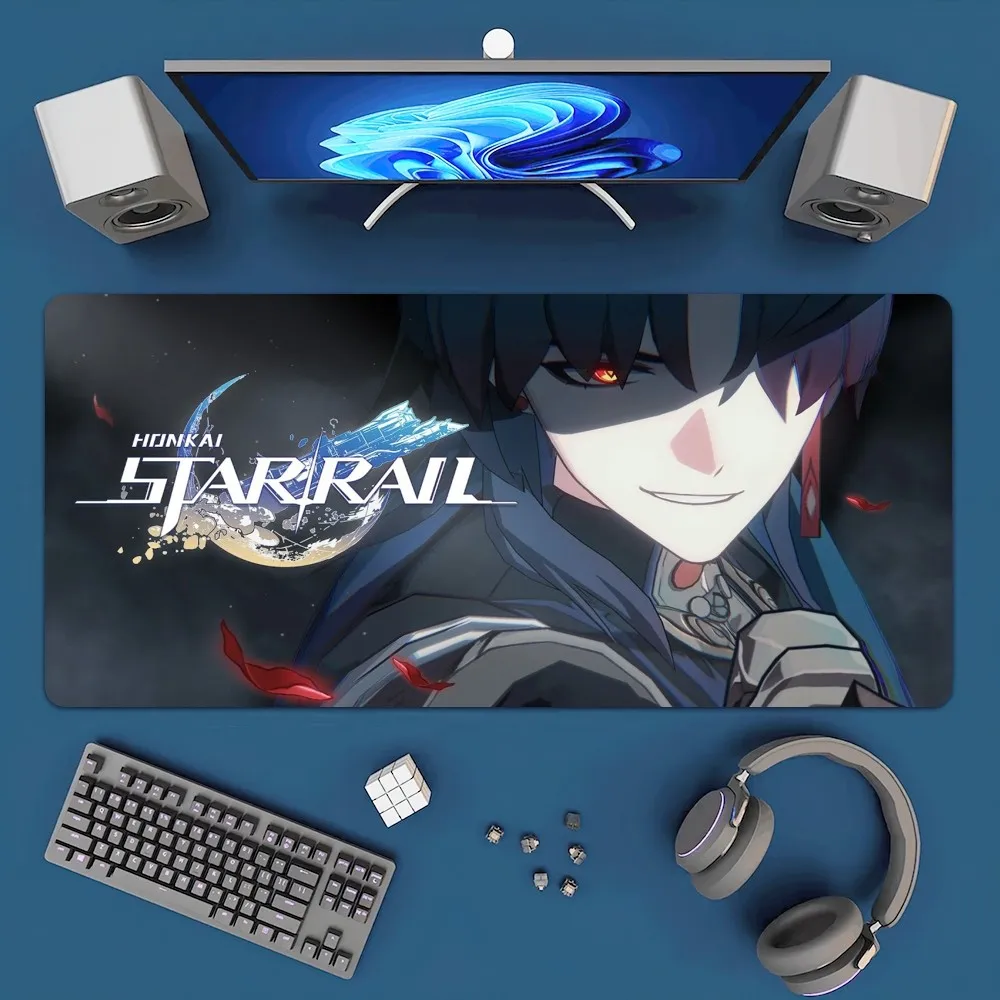 Honkai Star Rail Blade Mousepad Office Large Mouse Mat Keyboard Mats Rubber PC Computer Game Big Anti-slip Mice Mat