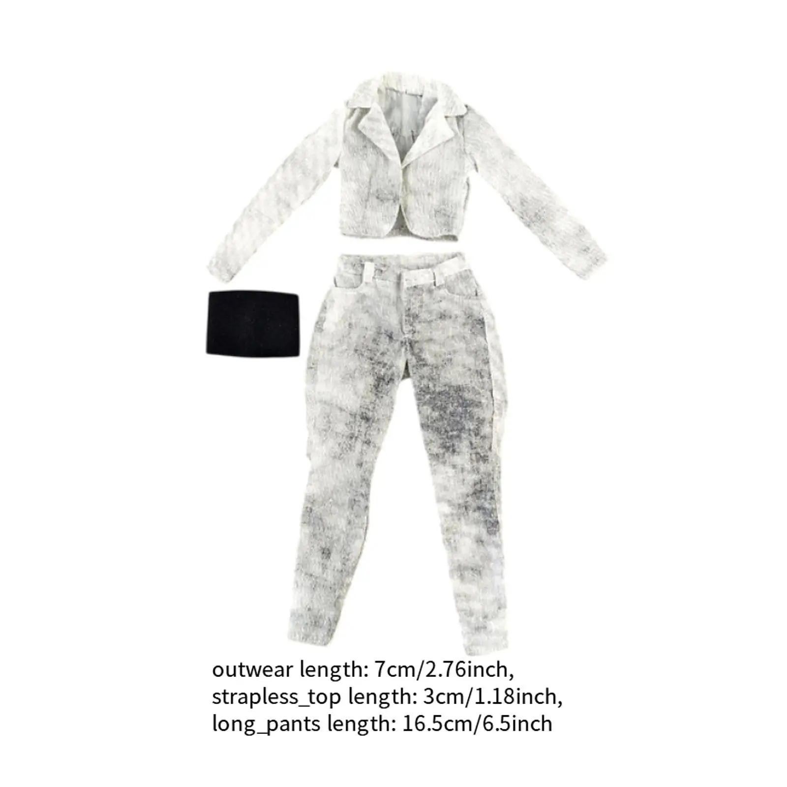 Ensemble veste courte, pantalon de travail et haut tubulaire 1:6, vêtements de modèle de poupée, confortables, légers et décontractés pour ensemble de costumes miniatures de figurines