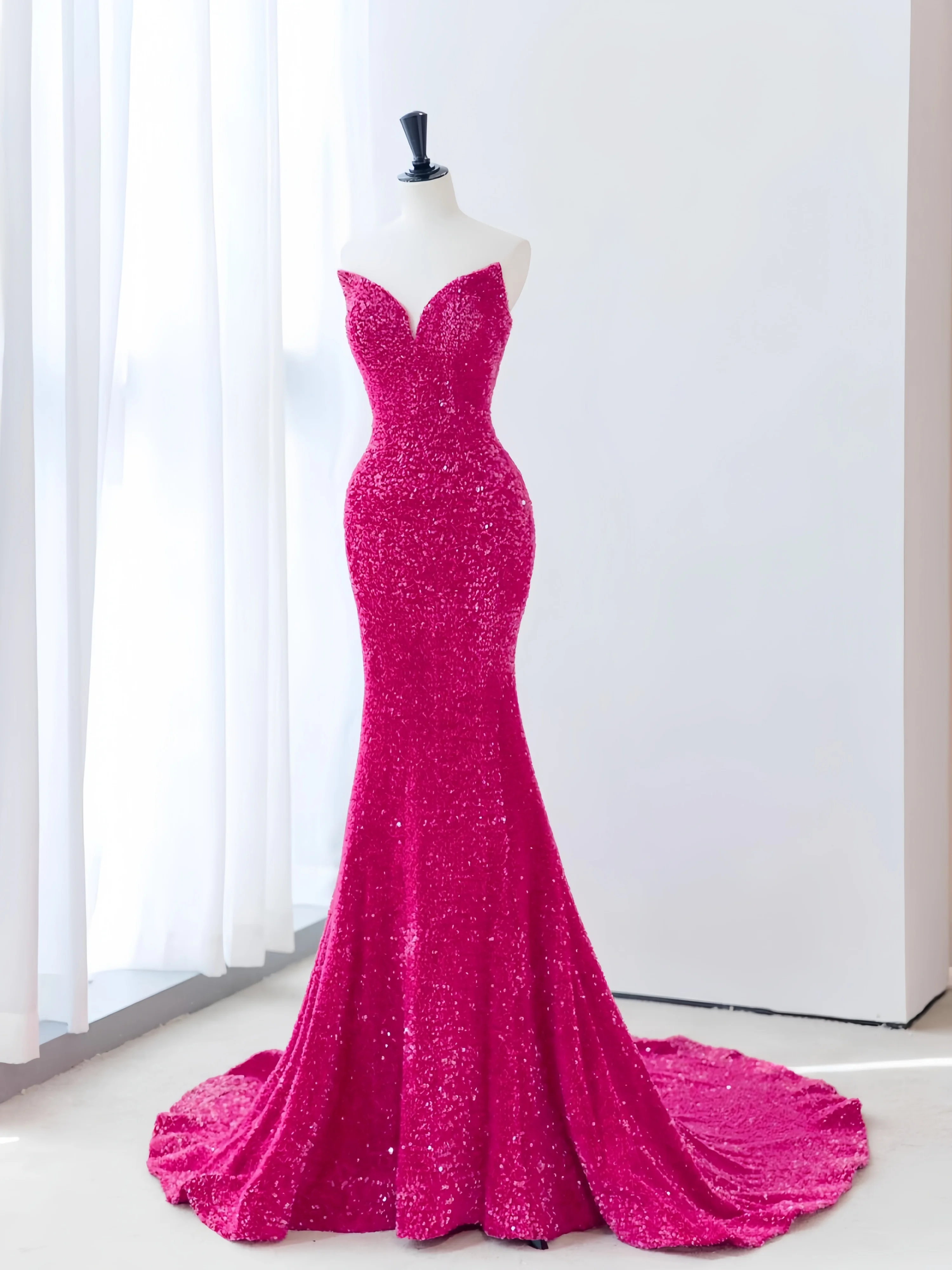 Sem alças rosa vermelho vestido de baile elegante sereia sem mangas sexy decote em coração sem costas celebridade banquete vestido de noite