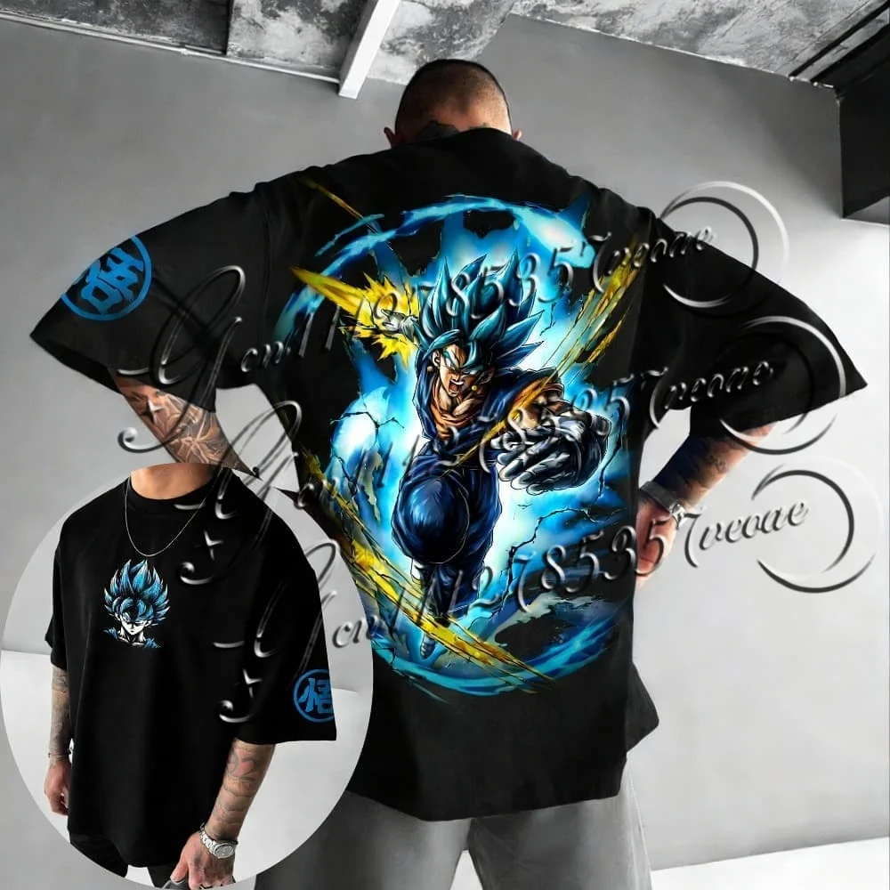 

2026 Summer Dragon Ball Retro Premium T-Shirt, Oversized Beast Gohan Kamehameha Print Casual Tee, Men Women Adults Kids
