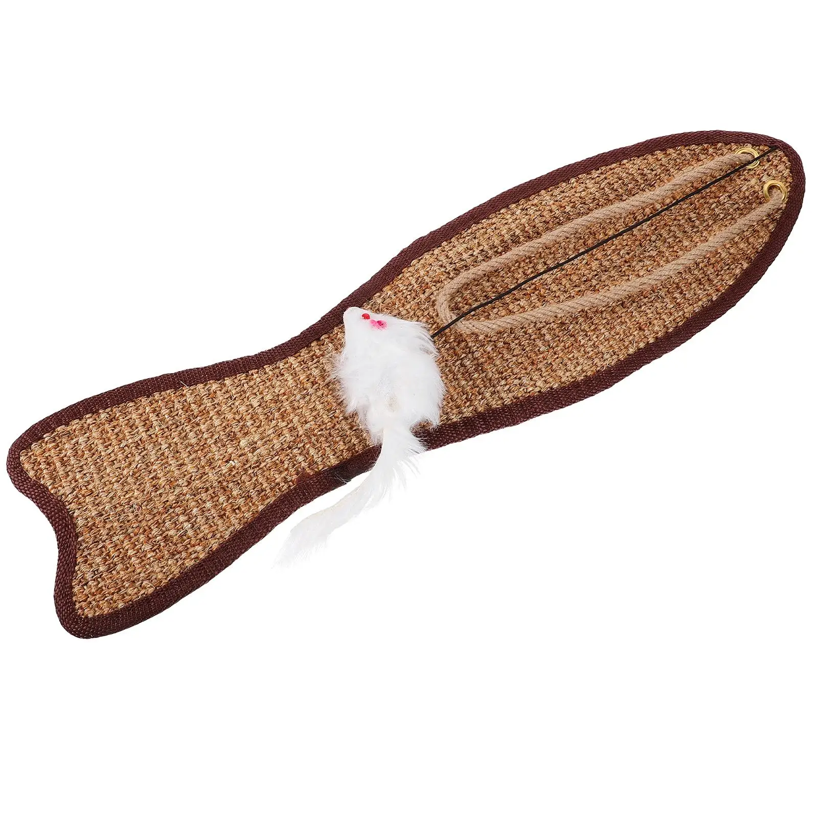

Cat Scratching Mat 13.3x53cm Fish Shaped Sisal Pad Random Color Claw Grinder Pet Toy Durable Wear Resistant Sofa Protector