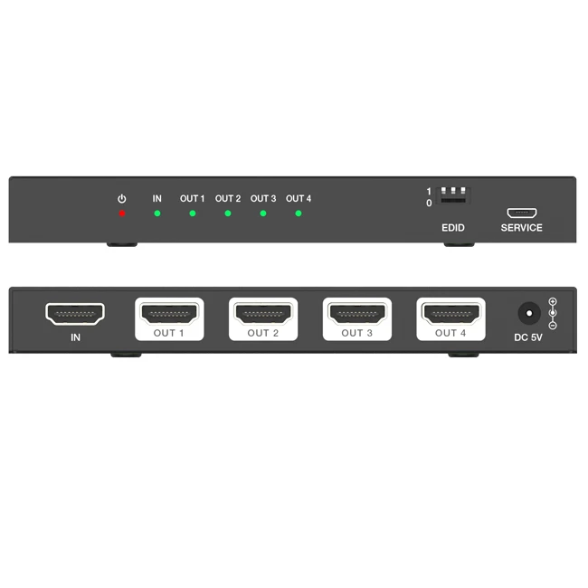 

48Gbps 1x4 HDMI Splitter Auto Downscaling HDR to SDR Auto Converting on All Outputs Can Work Well with xbox or PS5