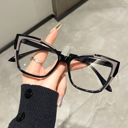 Lunettes d'ordinateur anti-lumière bleue pour femmes, montures de lunettes, œil de chat, verre de protection des yeux, lentille transparente, créateur de marque, Ins, mode 2023