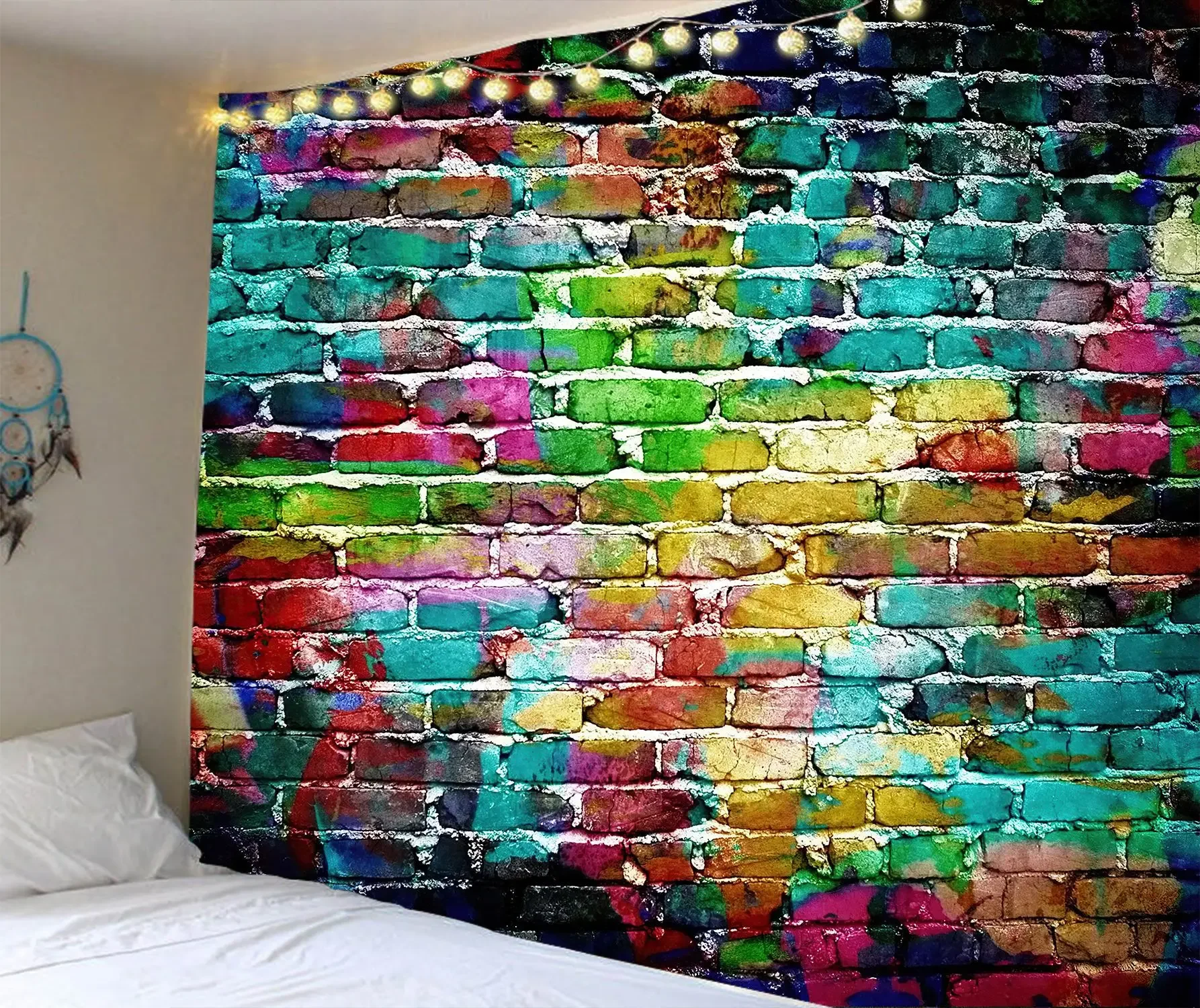 Brick Wall Pattern Polyester  Hanging Tapestry Decoration North America Bedroom Bedspread Sheets Nature Marble 3D