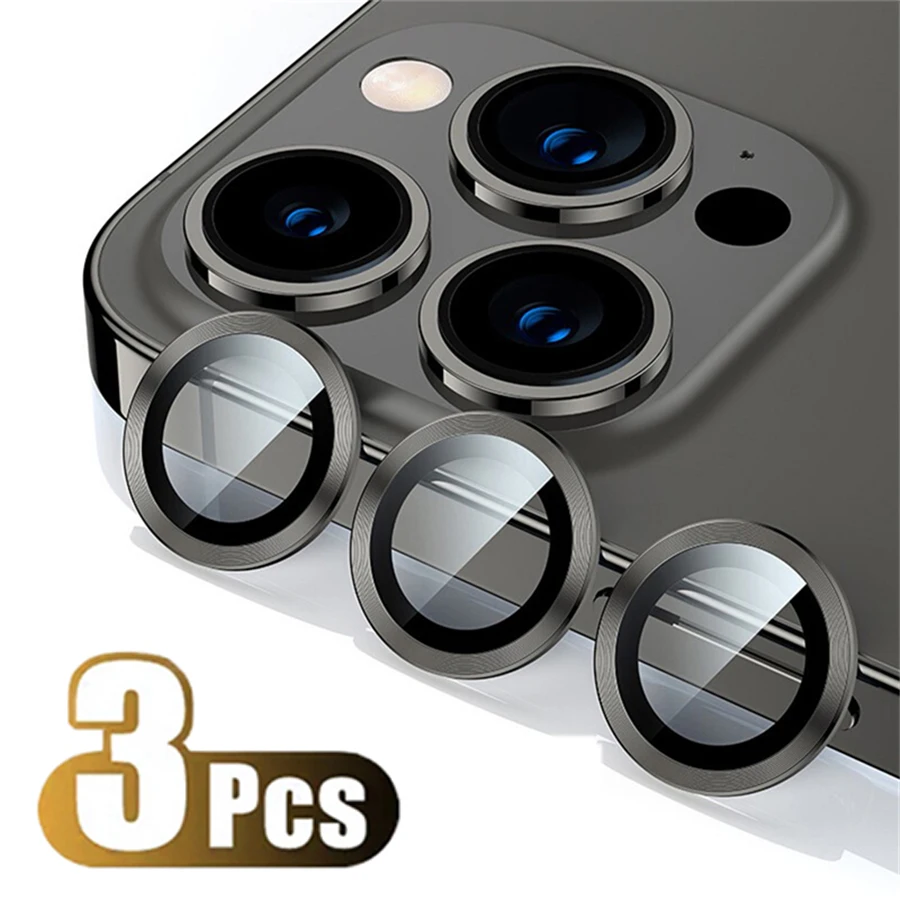 Originele Titanium Kleur Camera Protector Voor iPhone 16 Pro Max 15 14 13 12 Mini Pro Max Metalen Ring Gehard Glas lens Cover Cap