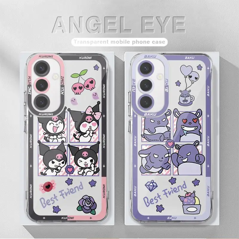 Japanes Kurome Baku Partner phone case for Samsung A55 5G A25 A22 A15 A34 A14 A71 A52 A50 A12 A13 A32 A31 A73 Clear funda Cover