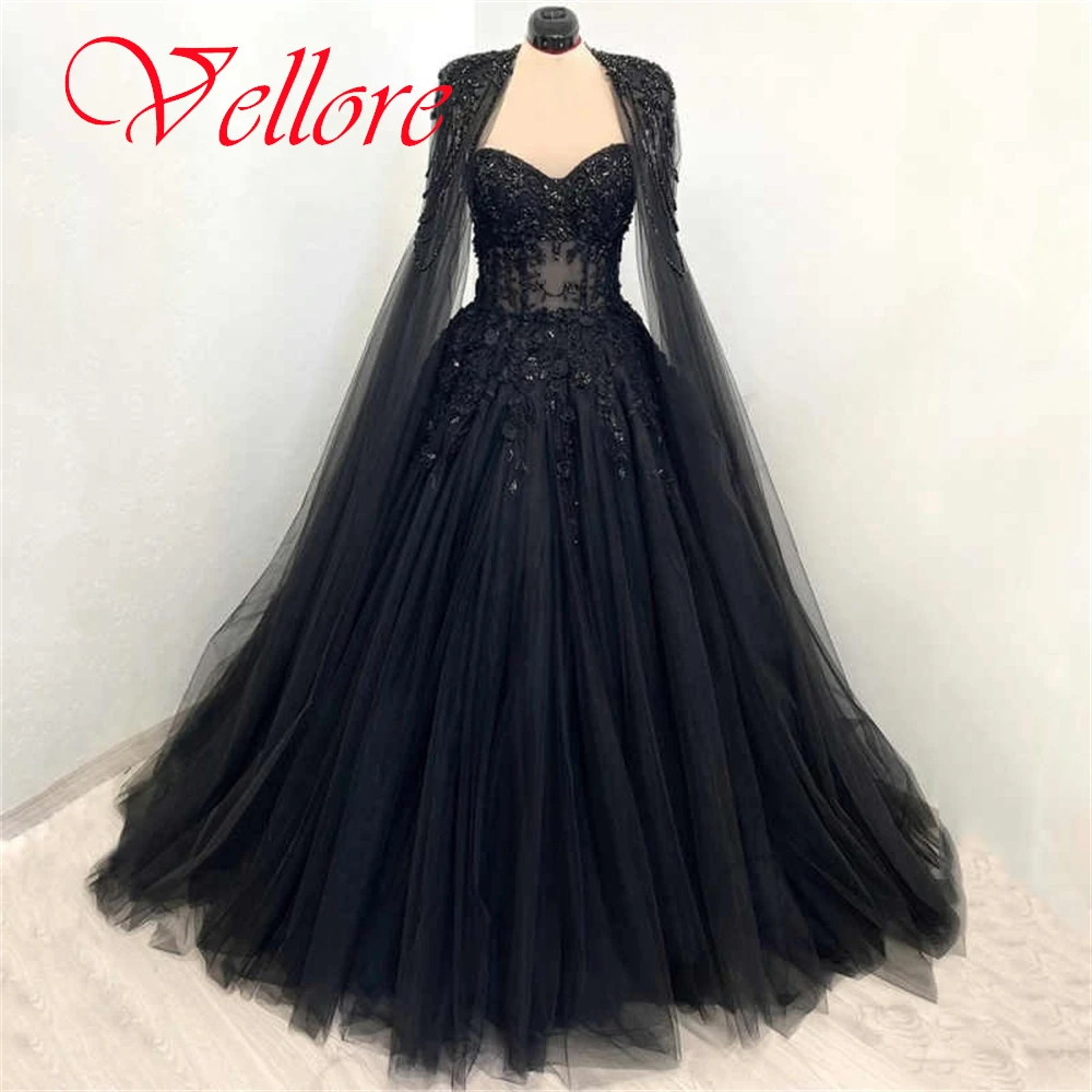 Customized Exquisite Black Tulle Evening Dress High Quality Strapless Shawl Prom Dress Delicate Lace Up Back Homecoming Dress