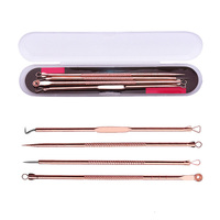 4 Pcs/Set Acne Blackhead Removal Needles Stainless Pimple Spot Comedone Extractor Cleanser Beauty Face Clean Care Tools