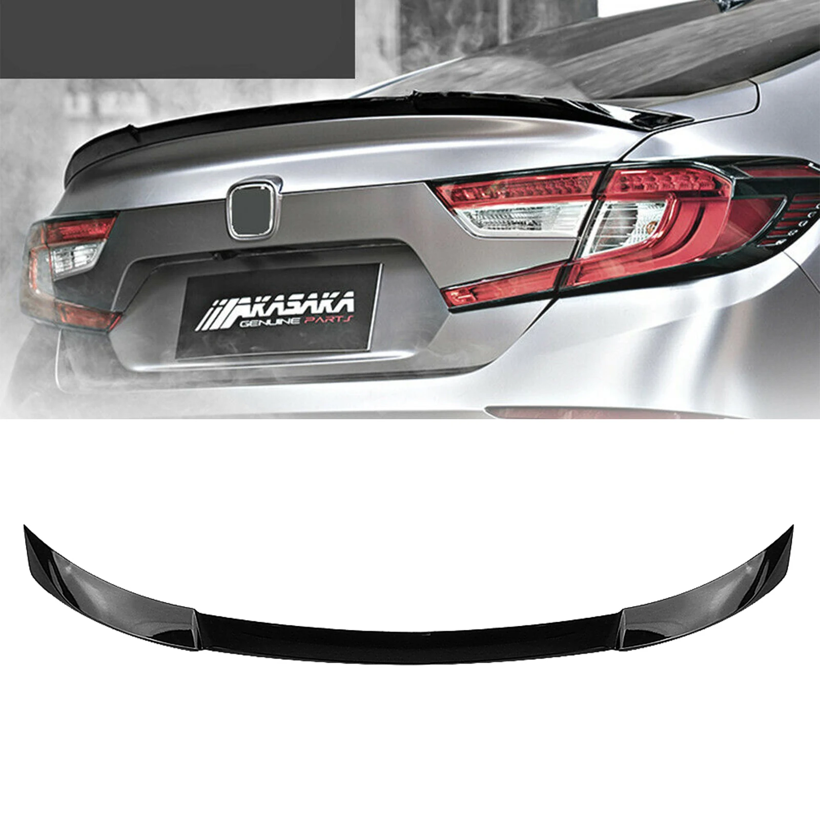 

AKASAKA Rear Spoiler Wing For Honda Accord 10th JDM 2018-2022 4 Door Sedan V Type Glossy Black Tail Trunk Lid Trim Splitter Lip