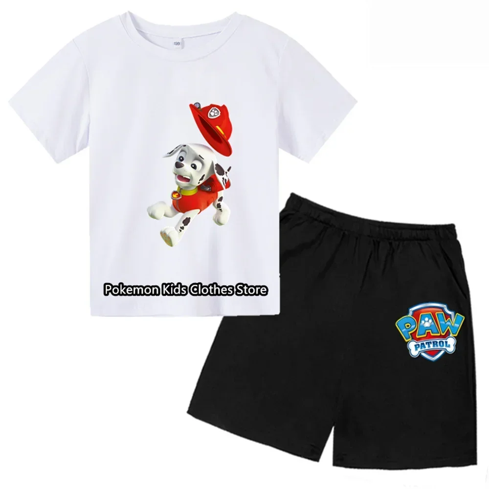 Summer Baby Clothes Suit Children Boys Girls Super Cartoon Sonic T-Shirt Shorts 2Pcs Set Casual Clothing Kids PAW Patrol Sets