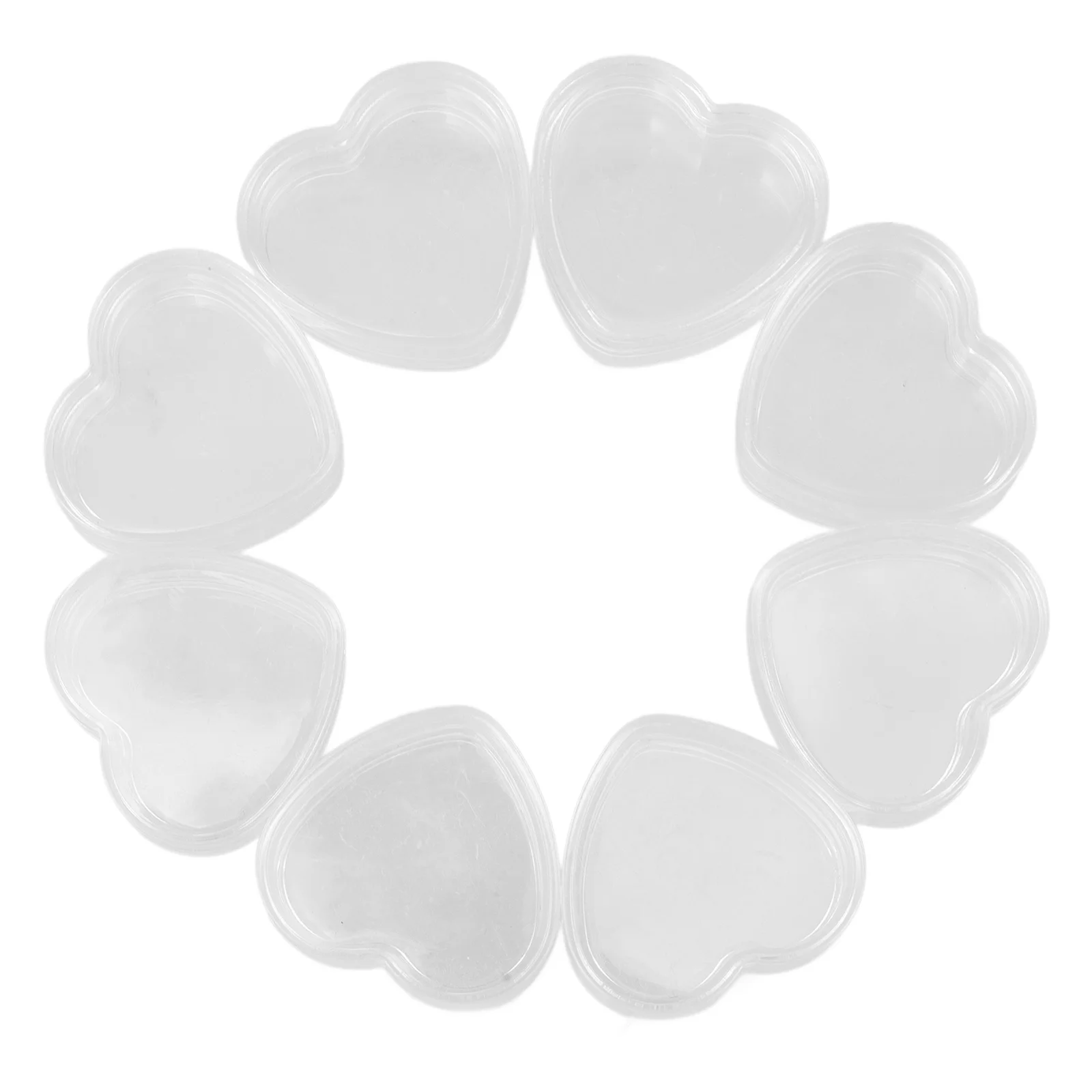 10 قطع من صناديق تخزين شفافة على شكل قلب، منظم شفاف لمستلزمات فن الأظافر، أجزاء صغيرة للمجوهرات، حاوية بلاستيكية للحرف اليدوية