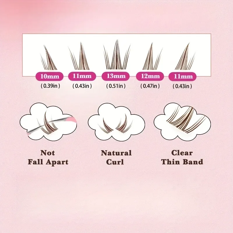 100 مجموعة من الرموش الصناعية البنية عباد الشمس، طبيعية، مريحة، متعددة الوظائف، مجعدة على شكل حرف C، عين كاذبة بنية عباد الشمس