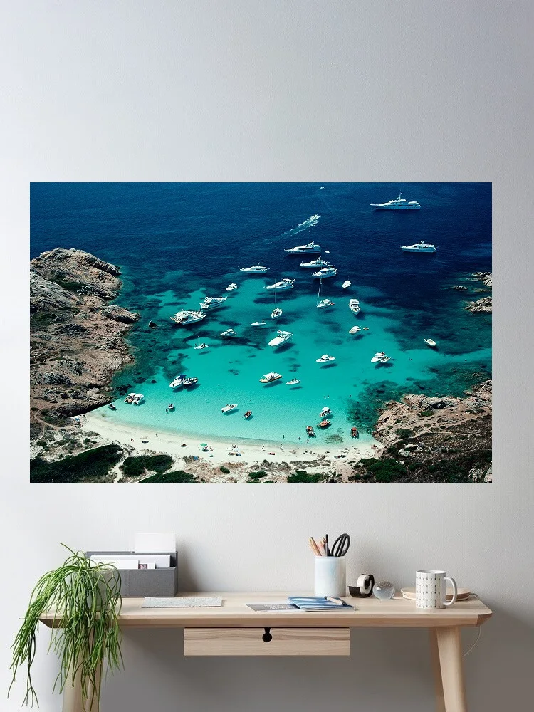 Slim Aarons 'Porto Rotondo' 1990, Print Art Canvas Poster, Living Room, Home Wall Decor Picture