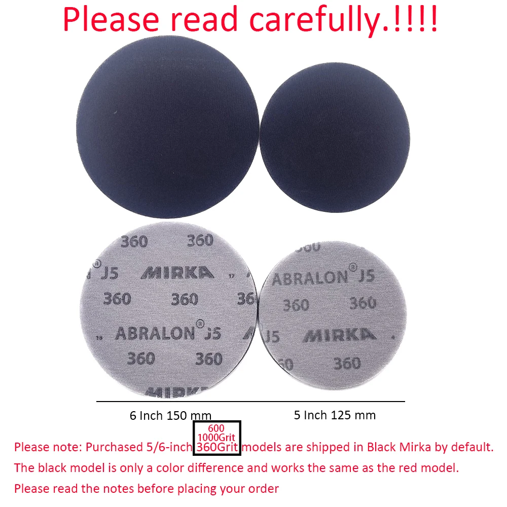 Mirka Abralon 6 inch Sponge Sanding Disc 8A-241 Foam Hook & Loop Round Sandpaper 180-4000 Grit Elastic Polishing for Grinding