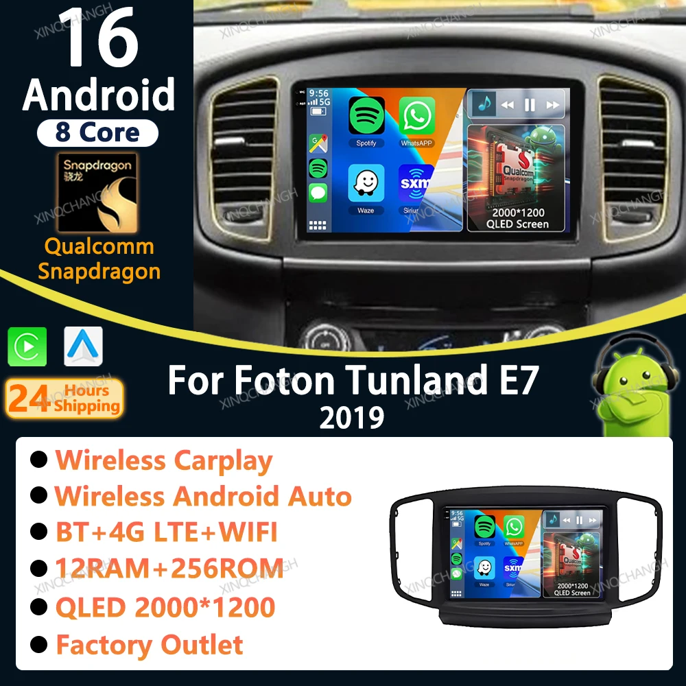 Android 16 Car Radio For Foton Tunland E7 Savanna 2019 Head Unit 4G WIFI 2DIN Carplay Auto GPS Multimedia Stereo Video Player BT