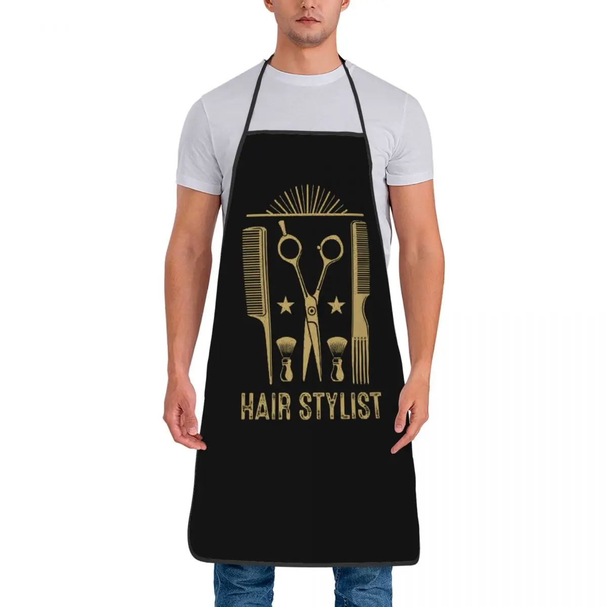 Hair Stylist Bib Apron Adult Chef Tablier Cuisine for Kitchen Cooking Barber Hairdresser Fashion Trend Hairstyle Kitchen Baking