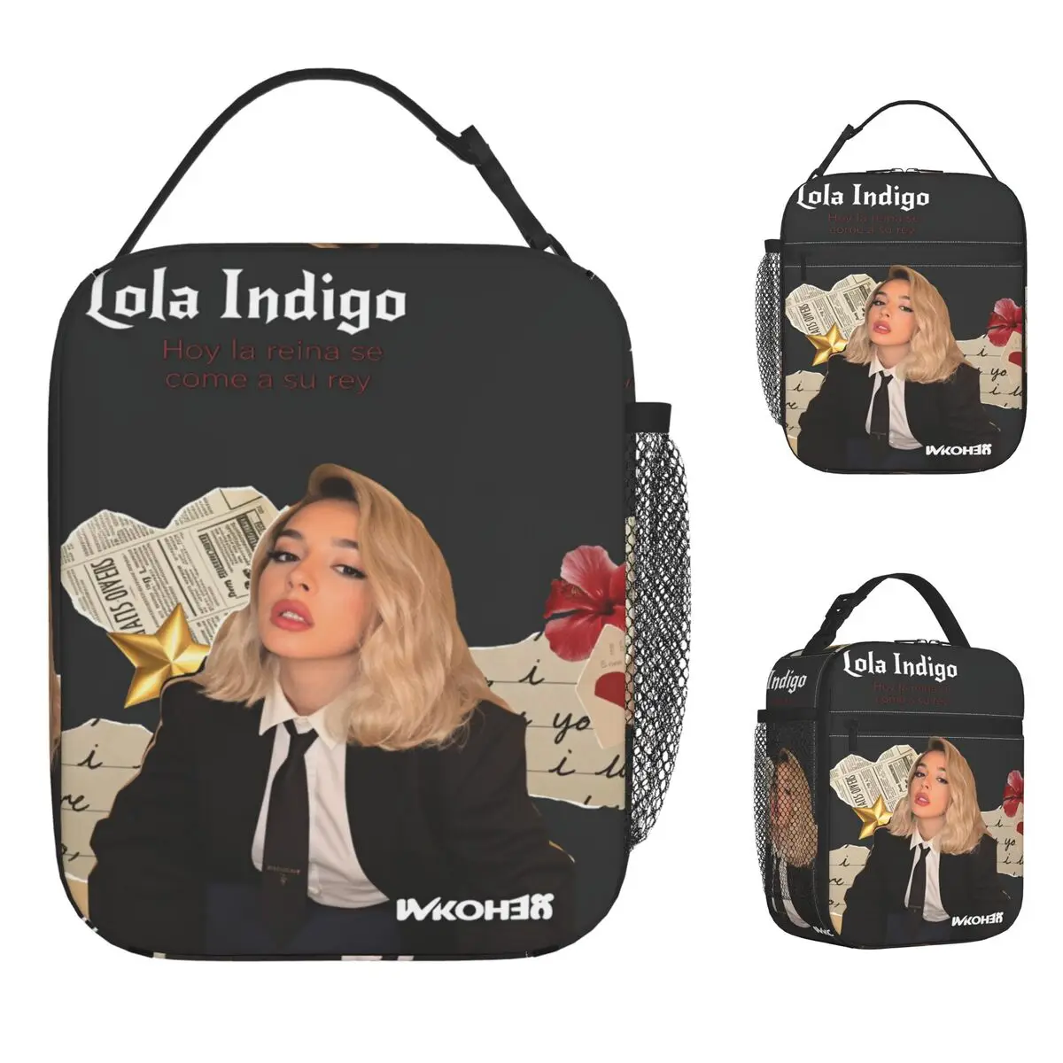 

L-Lolas I-Indigos Сумка для обеда Веселый ланч-бокс для женщин Школьная удобная сумка-холодильник Оксфордские термосумки-тоут с графическим рисунком