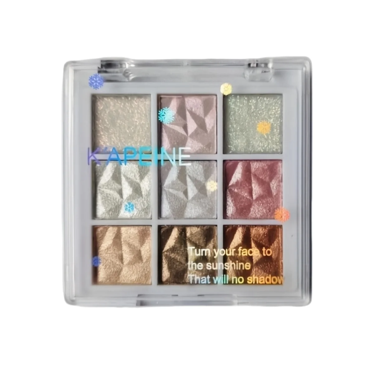 Paleta de sombras de ojos brillantes con copos de nieve de 9 colores: resaltador y efectos de brillo, tonos marrones y plateados