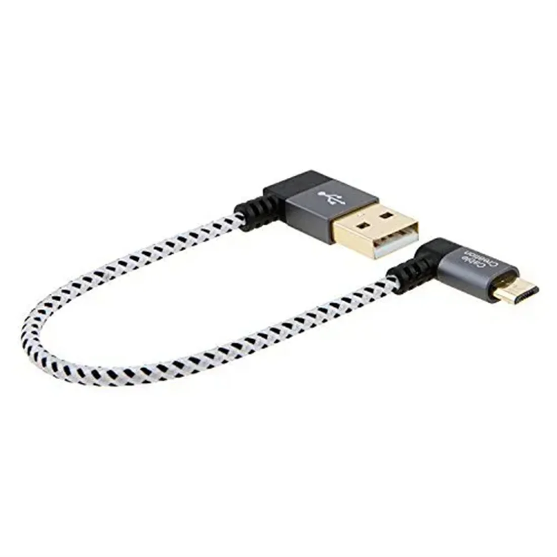 JORINDO  90 Degree USB 2.0 A to Micro USB B Cable, Double Angle-Dual Angled Short Micro USB Cable with Aluminium Case,Space Gray