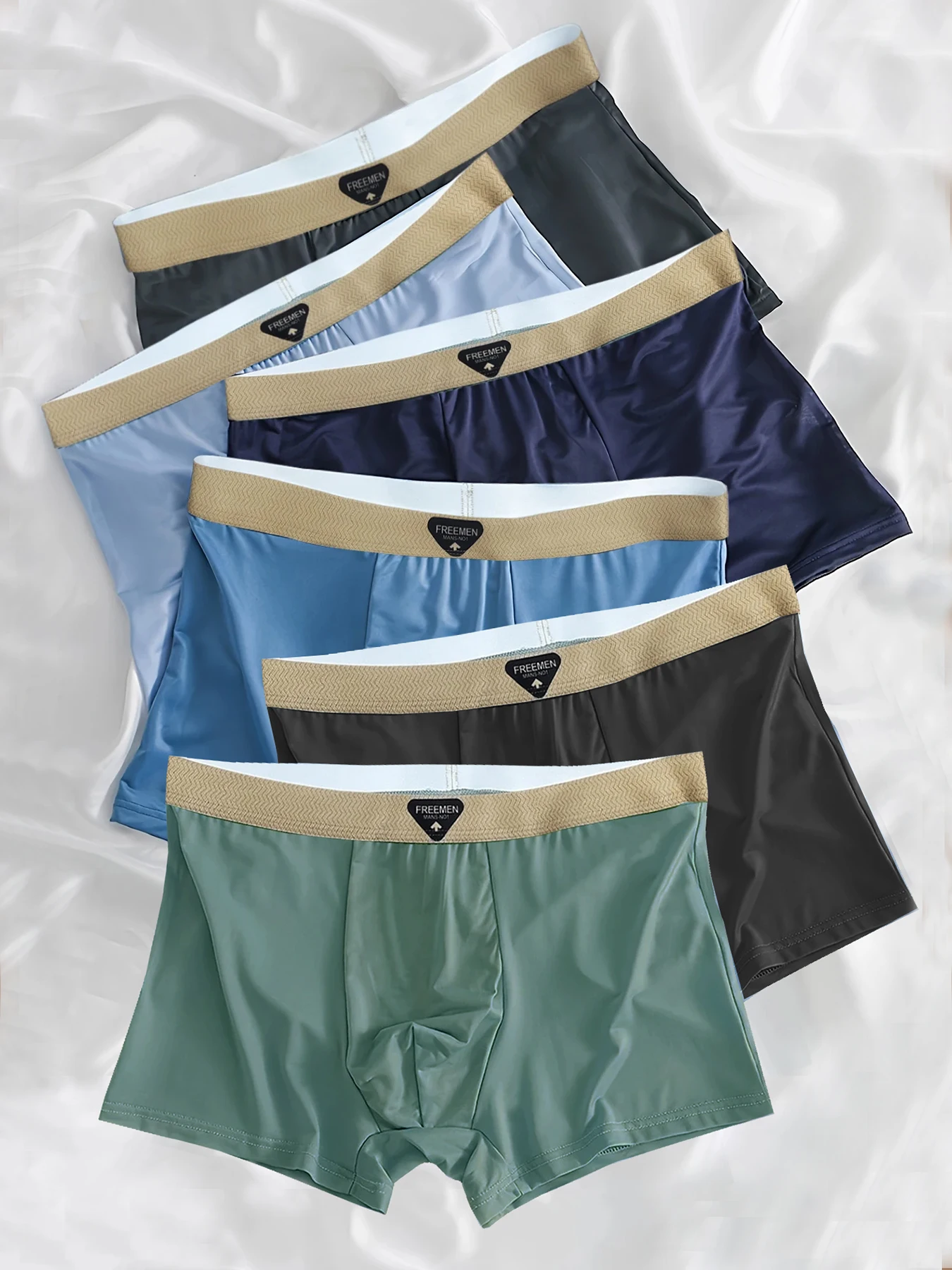 

Набор из 6 мужских трусов-боксеров: быстросохнущие, гладкие, охлаждающие, с высокой эластичностью пояса, дышащие