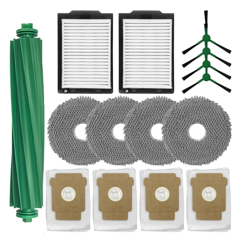 M04K 15 Uds para Irobot Roomba Plus 505 Combo/405 Combo accesorios para aspiradoras-filtros de Cepillo Lateral principal almohadilla de fregona bolsa de polvo