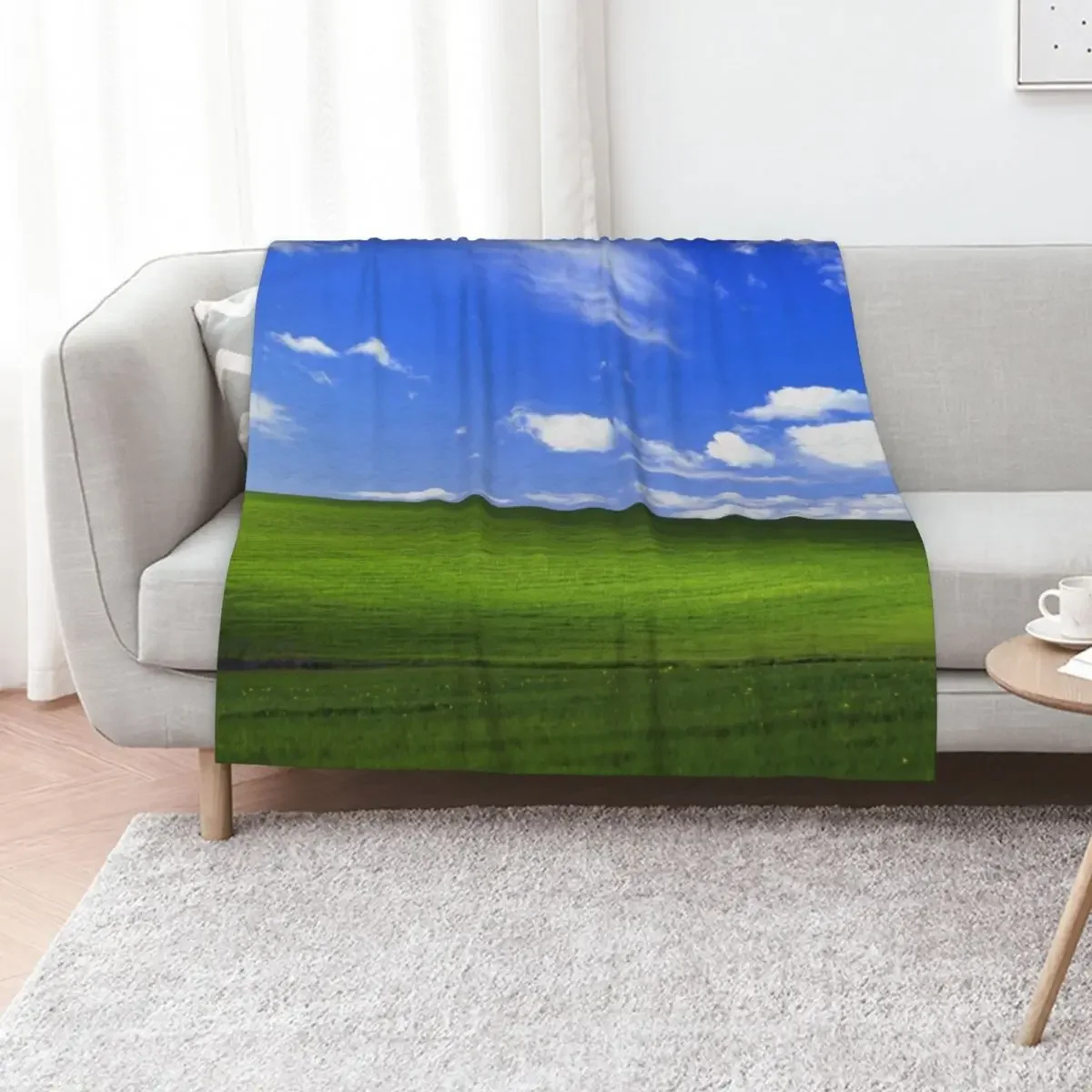 

Blissful Field Throw Blanket Multi-Purpose Summer Beddings Camping Retros Blankets