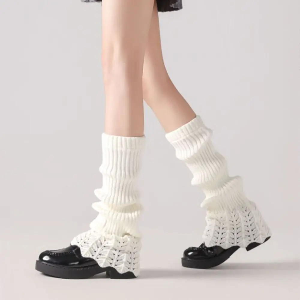 

Простые женские вязаные гетры Y2K, милые однотонные женские чехлы для ног, дышащие носки средней длины до середины икры, Harajuku
