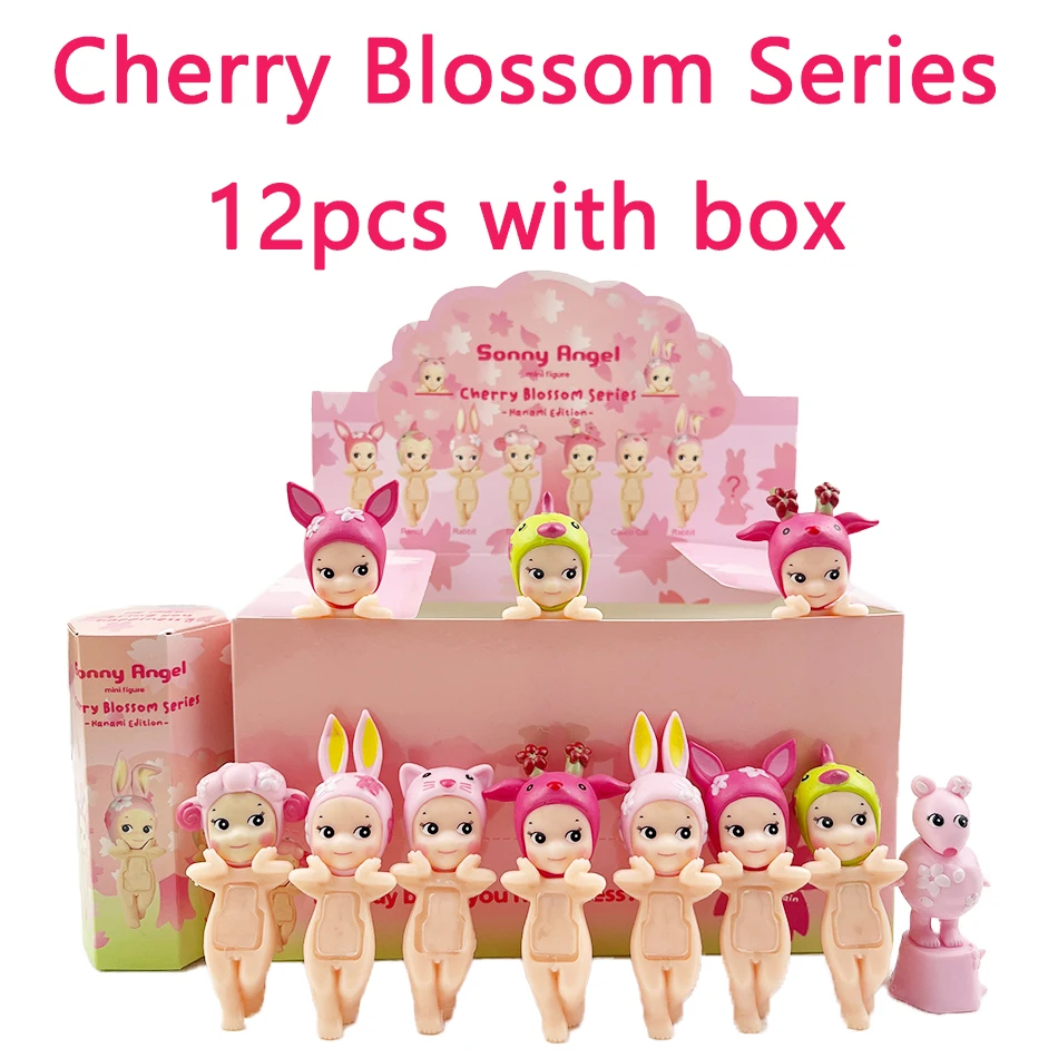 Caja ciega S Angel Cherry Blossom Pink Erect Series, caja misteriosa, Mini figura, muñecas, decoración de teléfono de coche, modelo, regalos de Festival