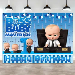 The Boss Baby Party Backdrop Little Boy Kid 1st Birthday Background Photography Balloon Photo Decoration Supplies Banner Prop
